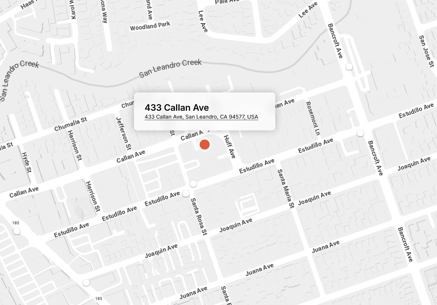 Map showing Schuman Liles Clinic location